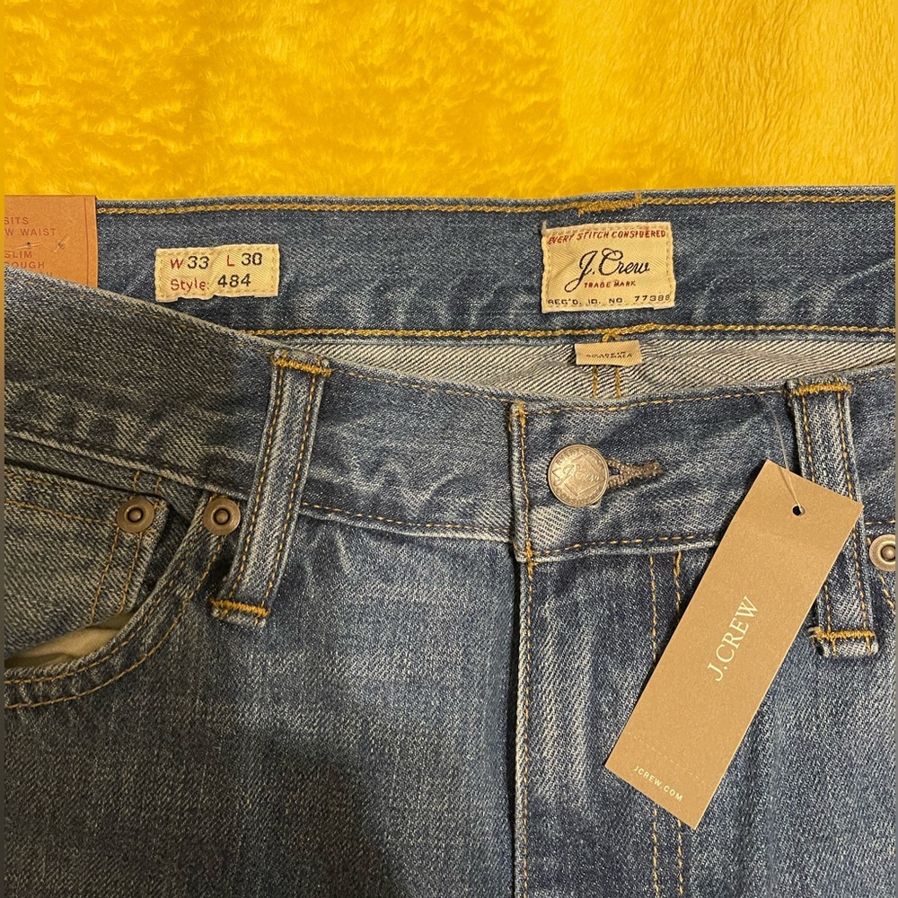 NWT Mens Jcrew 484 slim fit jeans 33/30